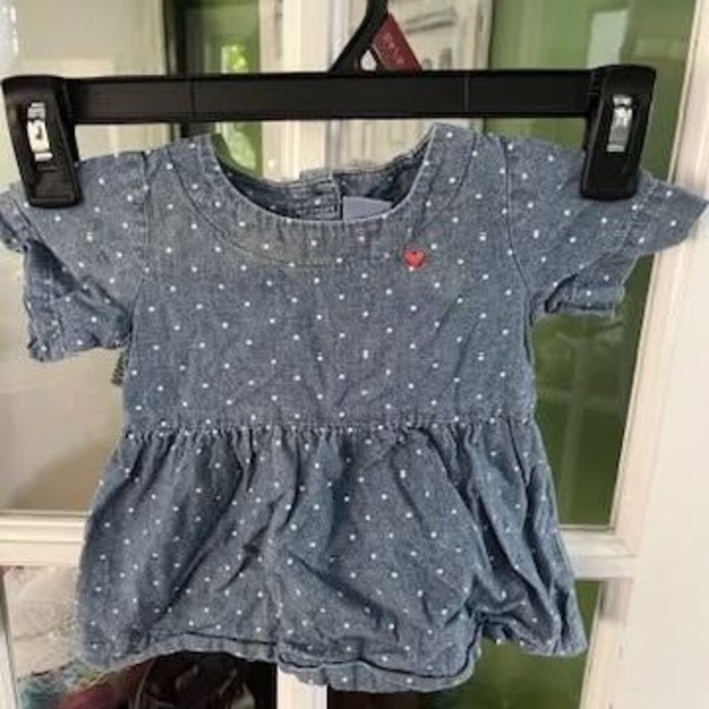 Carter's 6 Months Polka Dot Denim Top